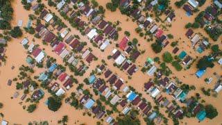 Luftbilder zeigen Überschwemmungen in Myanmar