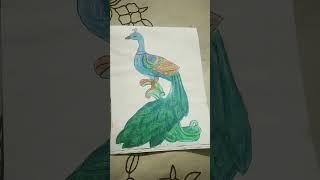 Peacock painting #simran art #like ,share and subscribe the channel