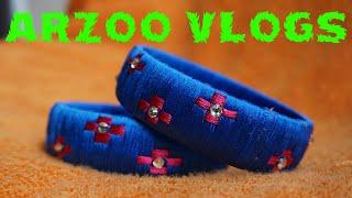 DIY Fancy Checkers Silk Thread Kade | DIY Bangles Tutorial | Arzoo Vlogs