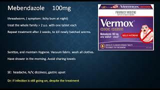 Mebendazole, threadworm, itchy bum, vermox, OSCE pharmullary, OSCE, counselling, Roze Pharm