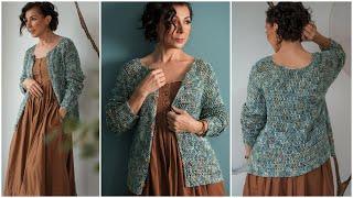 How to Crochet the Simple Stitches in the Easy, Beginner Level Marine Cardi + Win 10 Skeins of Yarn!