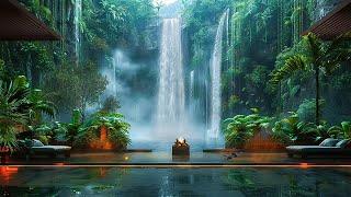 Healing with Waterfall Sound & Bird Singing In Forest AmbienceFall Asleep Instantly w Nature Sounds