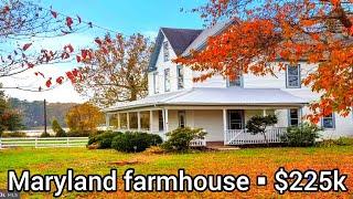 Maryland Farmhouse For Sale | $225k | 5bd | 3ba | 4.7 acres | Maryland Farms For Sale