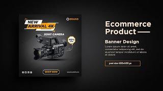 Ecommerce product banner design | Sony camera sale banner design for social media post