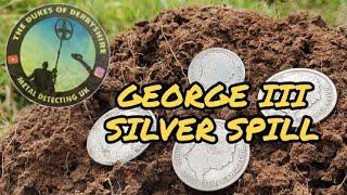 WOW Big Silver George III Coin Spill Metal Detecting UK || Georgian Treasure