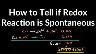 How to Tell if Redox (Reduction Oxidation) Reaction Is Spontaneous Examples and Practice Problems