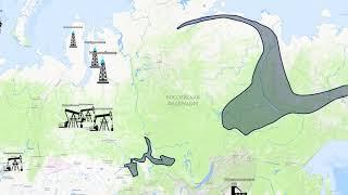 Oil, Gas, Coal and Uranium deposits in Russia on the map