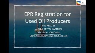 Introduction to EPR Registration for Used Oil Producers