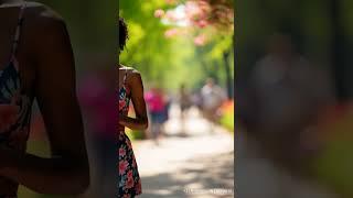 [AI GIRLS] Woman walks on park alley in mini dress #aigirl #aigenerated #aigirlmodel