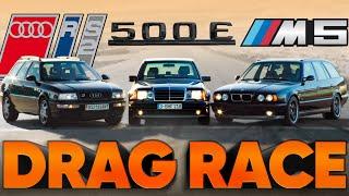 The Fastest 5-seaters of the 1990s — W124 500E v RS2 v M5 Touring + ND2 — Cammisa Ultimate Drag Race