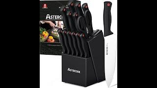 Astercook 14 Pcs Knife Set with Built-in Sharpener