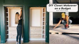 DIY CLOSET MAKEOVER ON A BUDGET (PART 1) | IKEA Tarva Hack | Reach In Closet Upgrade