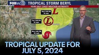 Tropical update: Texas coast under Hurricane Watch, Beryl expected to strengthen