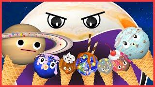 ICE SCOOP PLANETS🪐| Planet Size Comparison | Funny Planet Comparison Game | Hungry Planets for Kids