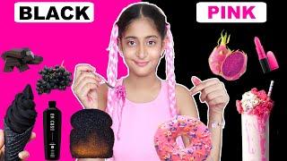 BLACK vs PINK Challenge | Buying and Eating Everything in 1 Color in 24 Hours | MyMissAnand