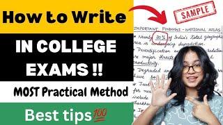 How to write in COLLEGE EXAMS|| Topper ke jaise likho || Best tips for answer writing