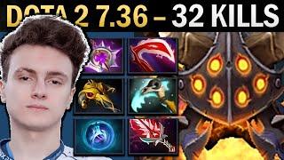 Clinkz Gameplay Miracle with  32 Kills and Vyse - Dota 2 7.36