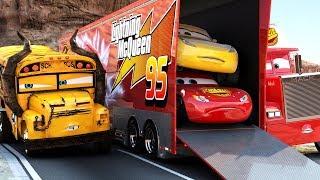 Lightning McQueen CHALLENGES Miss Fritter to a real Race - WINNER GETS BUNCH OF OIL Disney Cars 3