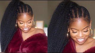 Braided Ponytail Protective Style on Natural Hair FT. Better Length