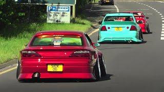 SLAMMED Cars Leaving a Car Show! - BIG Accelerations & Flybys!