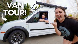 FORD TRANSIT CONNECT MICRO CAMPER VAN CONVERSION FOR TWO: Small budget van for van life! (UPDATED)