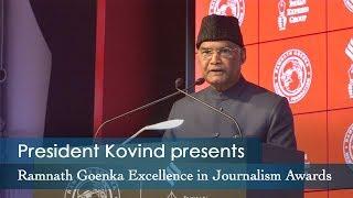 President Kovind presents Ramnath Goenka Excellence in Journalism Awards in New Delhi