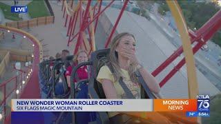 This is what it's like to ride the new Wonder Woman: Flight of Courage roller coaster