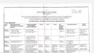 Advance Datesheet Jammu University 3rd sem ....5th 6th ist soon ..2024 25