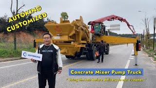 China Customized Concrete Mixer Pump Truck doing the test