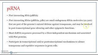 PIWI interacting RNA (piRNA)