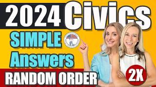 2024 100 Civics Questions and answers in RANDOM Order & SIMPLEST ANSWERS | Officer Olivia