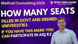 How Many Seats Filled in Govt and Deemed Universities through AIQ Round 1 - Detailed Analysis