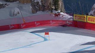 Mikaela Shiffrin  - big crash during the women's downhill race - Cortina d'Ampezzo, Jan26, 2024