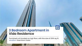 Luxury Furnished 3 Bedroom + Maid Apartment In Vida Residence | Downtown Dubai