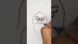 HOW TO DRAW ANGRY BIRD RED - ANGRY BIRD RED DRAWING TUTORIAL