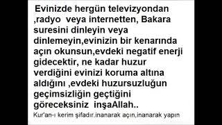 nazar,büyü,sihir,sıkıntı,psikolojik sorunların çıkıp gitmesi için:Bakara suresi