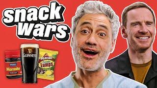 Taika Waititi And Michael Fassbender Rate New Zealand and Irish Food | Snack Wars