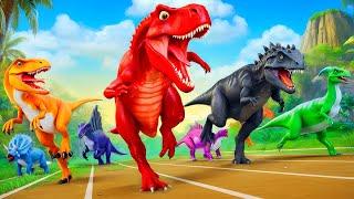 Epic Battle of Dinosaurs - Red Trex vs Jurassic Dinosaurs | Who will Win?