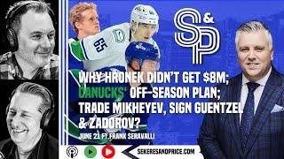 Frank Seravalli on why Hronek didn't get $8M; #Canucks' plan of moving Mik, signing Guentzel & Big Z