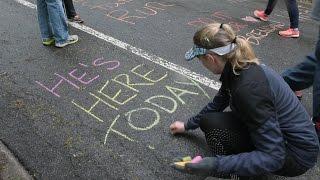 Runners pay tribute to Brendan Jackson in chalk