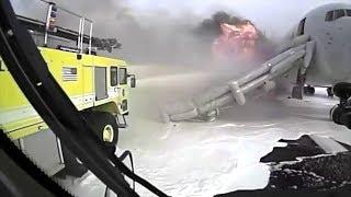 Crash Truck Dash Cam #2: AA 383 Engine Fire at O’Hare