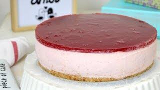 Tarta de yogur de fresa. Fácil, deliciosa ¡Y sin horno!