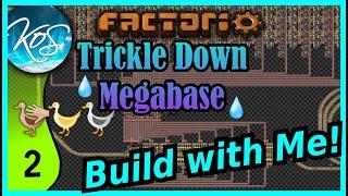 Factorio Trickle Down Megabase 2 - OUR FIRST HUGE SMELTING ARRAY - Tutorial, Walkthrough, Let's Play