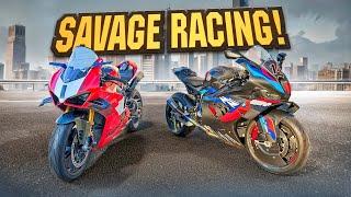 RACING MY $175,000 DUCATI AND BMW MOTORCYCLES!