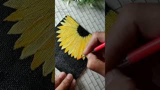 sunflower  painting on mini canvas #shorts#painting#art#drawing