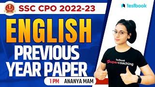 SSC CPO English Previous Year Questions Paper | SSC CPO English Classes 2022 | Day 01| By Ananya Mam