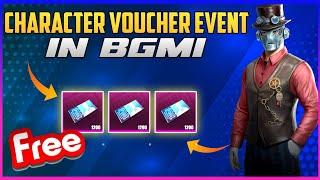  FREE 1400 CHARACTER VOUCHERS IN BGMI ! FREE CHARACTER VOUCHERS EVENT