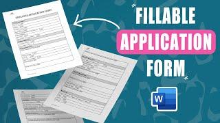 Digital fillable application form in Word - Fillable Form
