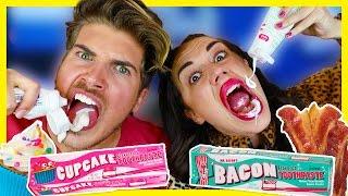 TRYING WEIRD TOOTHPASTE FLAVORS W/ MIRANDASINGS!