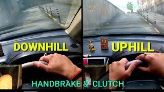 Downhill driving in basement parking with clutch use|How to use handbrake in uphill|Rahul Drive Zone